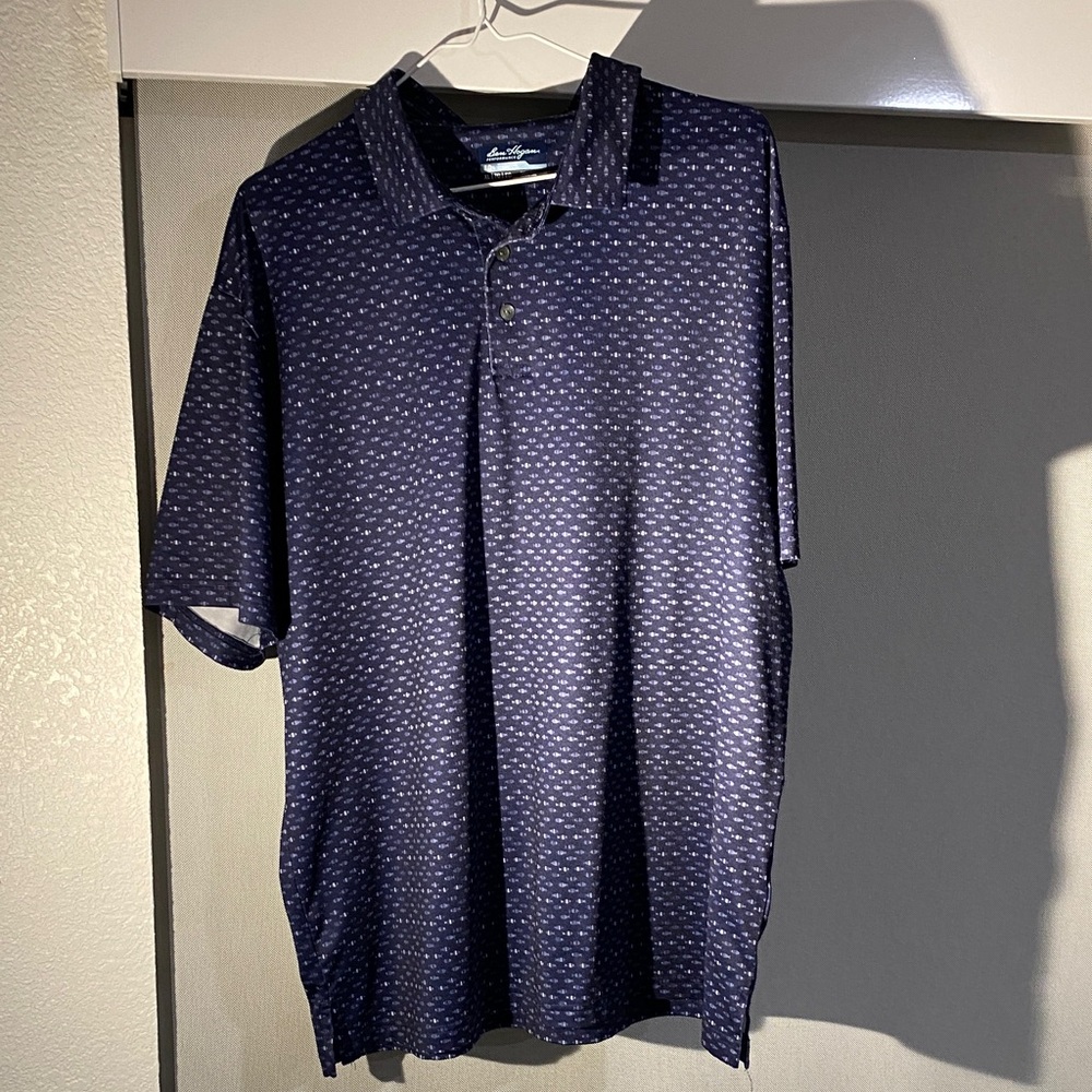 Ben Hogan Navy Patterned Polo Shirt